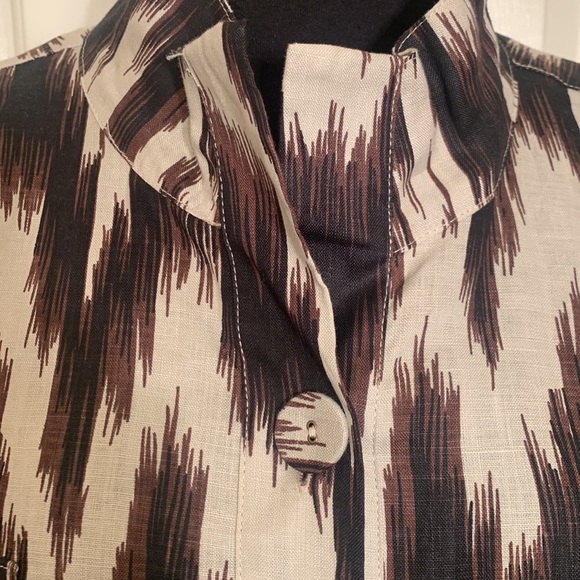 Chico's Ikat Linen Button Up Shirt Blazer
Jacket Boxy Brown Women's Plus… - Picture 3 of 13